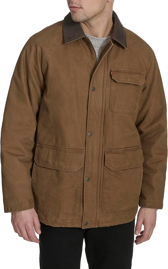 Levi's Men's Cotton Barn Jacket With Corduroy Collar Jacket (pack of 1)