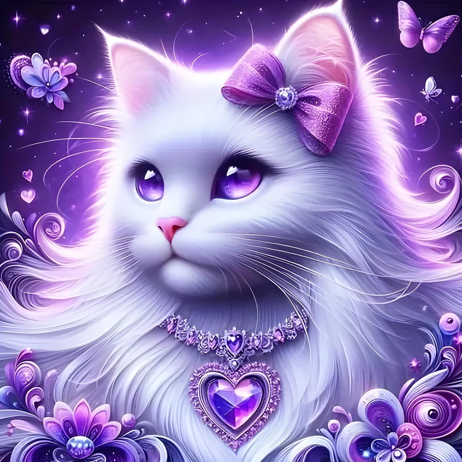 GDYEEH Katzenprinzessin Diamond Painting Kits Erwachsene 5D Liebliches Kätzchen Diamant Kunst Bilder Anfänger DIY Runder Vollbohrer Diamanten Malerei Stickerei Geschenke Home Wand Dekor 30x30 cm