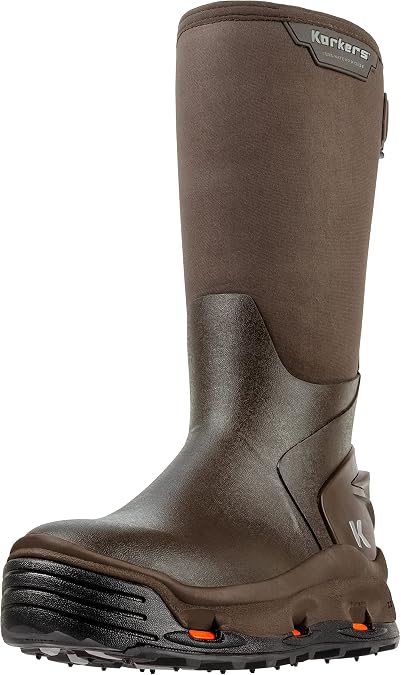 Korkers Men's Neo Storm Rubber Boots - Inuslated and Waterproof Multi-Season Mud Boots - Includes Interchangeable All Terrain Sole