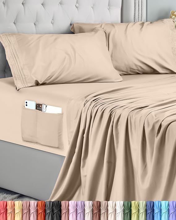 Utopia Bedding 4-Piece Sheet Set, Beige, 135 x 190 cm