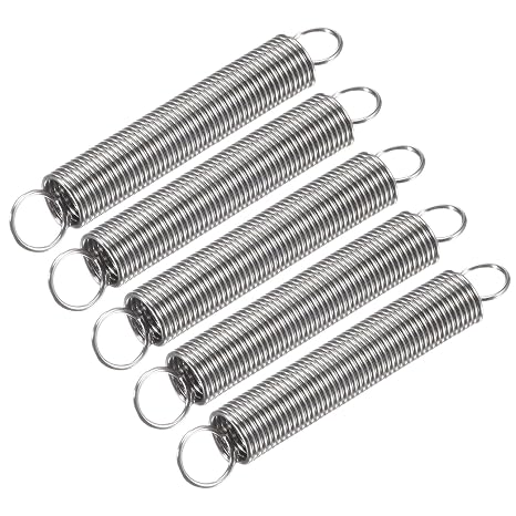 sourcing map Compression Spring,8mm OD,0.8mm Wire Size,102mm Extended Length,60mm Free Length,304 Stainless Steel,2.9Lbs Load Capacity,Silver, Pack of 5