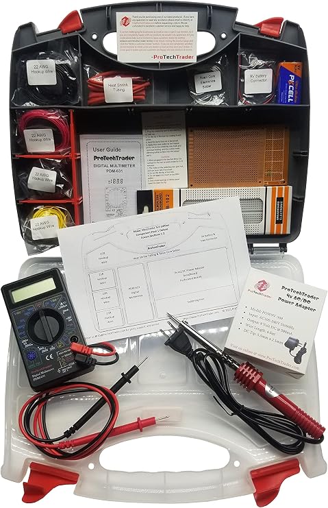 ProTechTrader Make: Electronics 3rd Edition Kit 1 Deluxe - Beginner, Intermediate, Advanced (Teen - Adult) Component Pack That Follows The Experiments in Make: Electronics 3rd Ed by Charles Platt