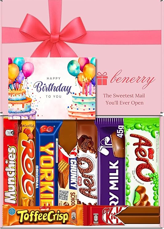Benerry Chocolate Gift Box Hamper - 9 Treats Birthday Gift - Assorted Sweet Box of Chocolates