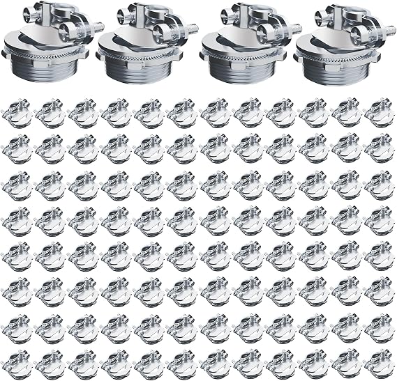 1/2" Clamp Type Cable Connectors, cable connector clamp Steel Connector for Metallic Conduit Protect Cables Silver-Zinc (100)