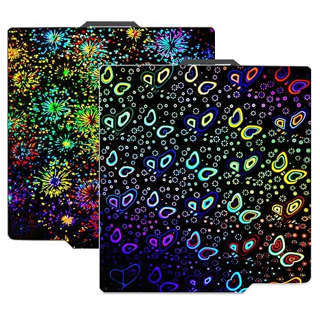 3D Printer Bambu Labs Build Plate for Bambu Lab X1C/X1/X1E/P1P/P1S/A1,Double Sided Fireworks+Butterfly Spring Steel Sheet Plate 257x257mm Flexible Removable Platform Bambu A1 3D Printer Plate.