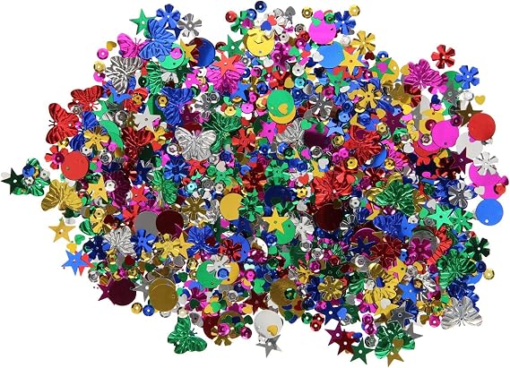 Kids Create Sequins In Assorted Colours & Shapes Reusable Pouch Ages 3+