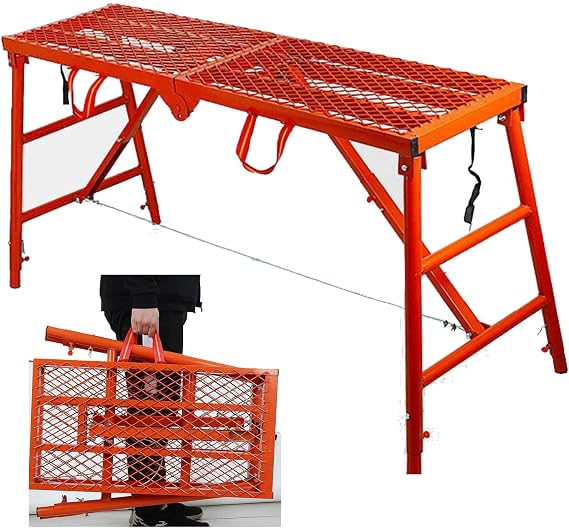 Adjustable Height Home Engineering Workbench-Step Ladders, Scaffolding Step Equipment with Non-Slip Feet,Work Platform Scaffold Tower Ladder Stool Work Bench,150 * 30cm