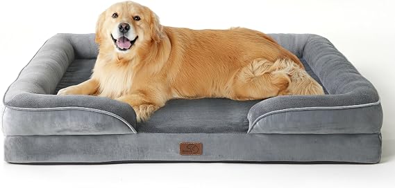 Bedsure Large Dog Bed Sofa - Washable Orthopedic Dog Couch, 122x89x20cm