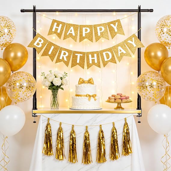Over the Table Rod Stand with Clamps, Adjustable 75 to 210 cm Over Table Display Bar, Metal Table Hanging Rail Table Balloon Arch Stand for Party Decor, Wedding Anniversary