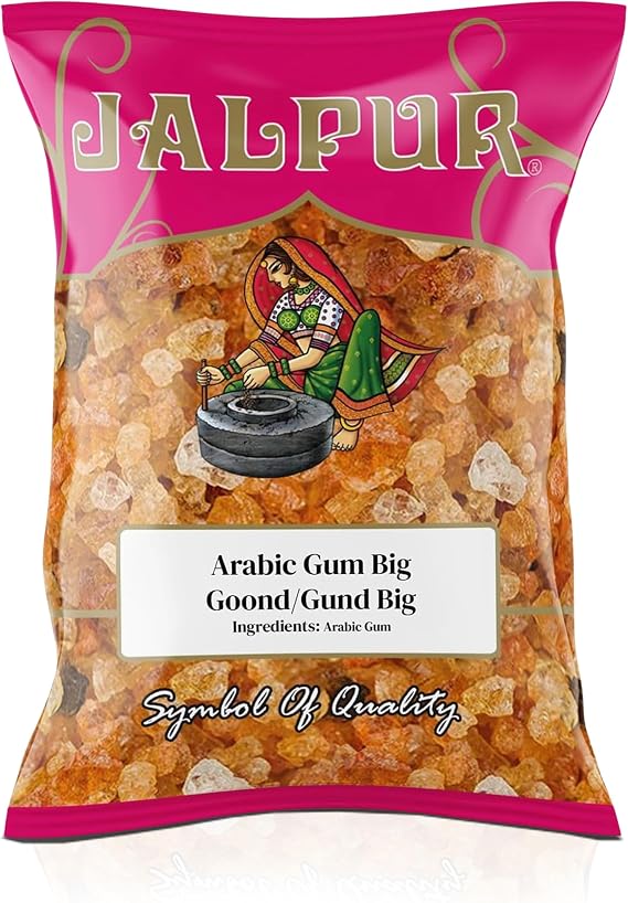 JALPUR MILLERS Pure Edible Arabic Gum 200g – Natural Acacia Gum, Food Grade, Used as a Stabilizer, Emulsifier, and Thickener in Cooking & Baking, Fresh & Premium - Herbal Remedies