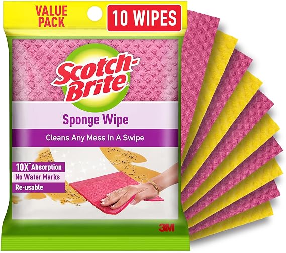 Scotch-Brite ,Multi-purpose , Easy to use kitchen cleaning Sponge Wipe (10 -Pieces)