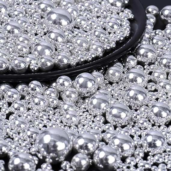Edible Silver Pearl Sprinkles 130g - Lustre Finish Sugar Balls