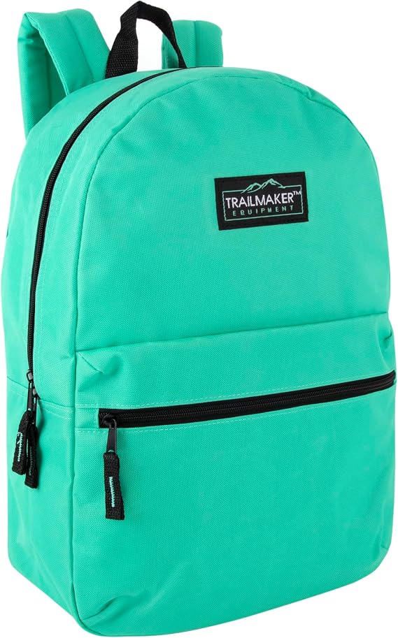 Classic Vintage Backpack for Adults and Kids with Adjustable Padded Shoulder Straps | School Bookbags for Girls, Boys (Aqua)