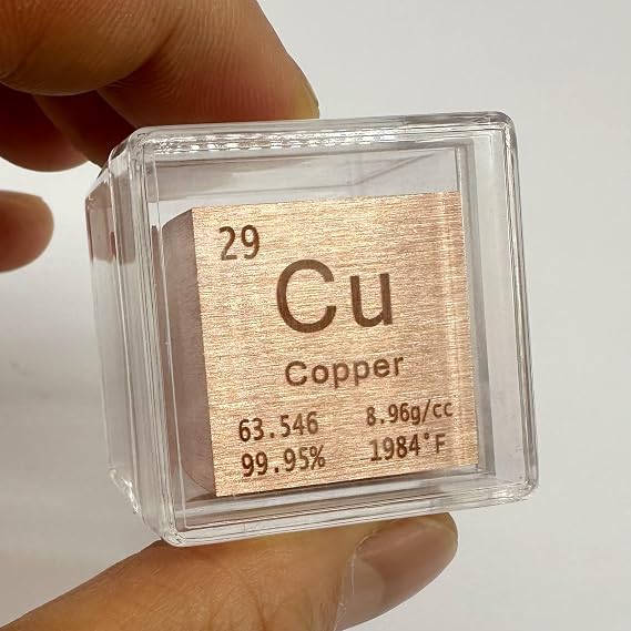 2.5 cm Copper Cube Element Metal Density Cube 99.95% Purity Teaching Tool Gifts for Students Teachers Science Chemistry Lovers Material Hobby Collection Homostarry