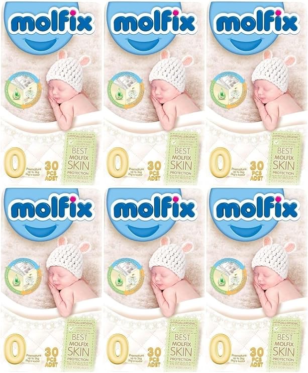 Molfix Bebek Bezi Ekonomik, Beden 0, 0-3 kg, Prematüre, 180 Adet