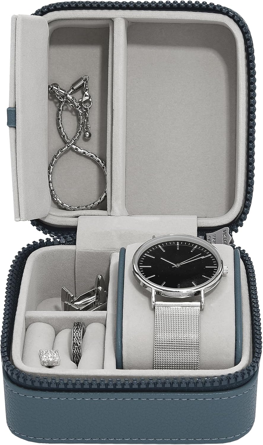 Stackers Blue Canvas Watch & Jewellery Box