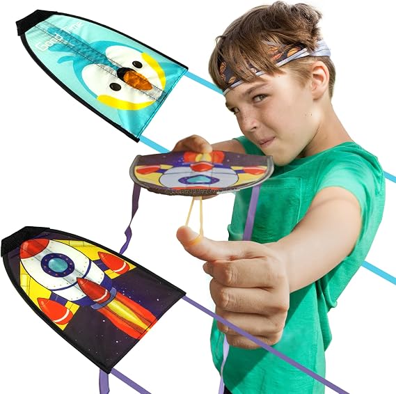 NOVELTY PLACE 2 Pack Thumb Ejection Kite Toy - Kites Launcher Slingshot Catapult Kites for Boys Girls Kids & Teens, Mini Beach Kite Easy to Launch and Fun Outdoor Flying Experience