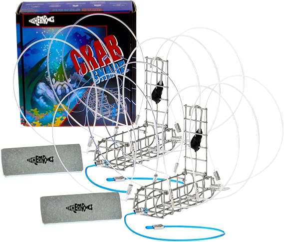 Fishernomics 手作り 鉛フリー カニ捕獲器 釣り竿用 米国製造プレミアムループ 高耐久カニ捕獲器 青 ダンジネス レッド ロックカニ用 Aero