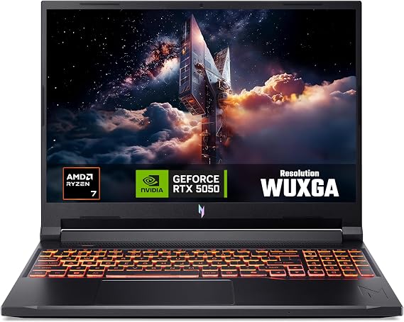Acer Nitro V16 Ai ANV16-42 Gaming Laptop - AMD Ryzen 7 260, 16GB, 512GB SSD, NVIDIA GeForce RTX 5060, 16" WUXGA IPS 180Hz, Windows 11, Black