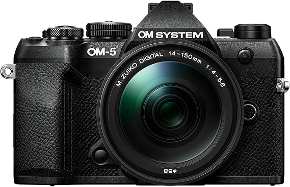 OM SYSTEM OM-5 Mark II BLK w/M.ZUIKO Digital 14-150mm f4.0-5.6 II Compact & Lightweight Camcorder Waterproof 4K Ideal for Outdoor Travel