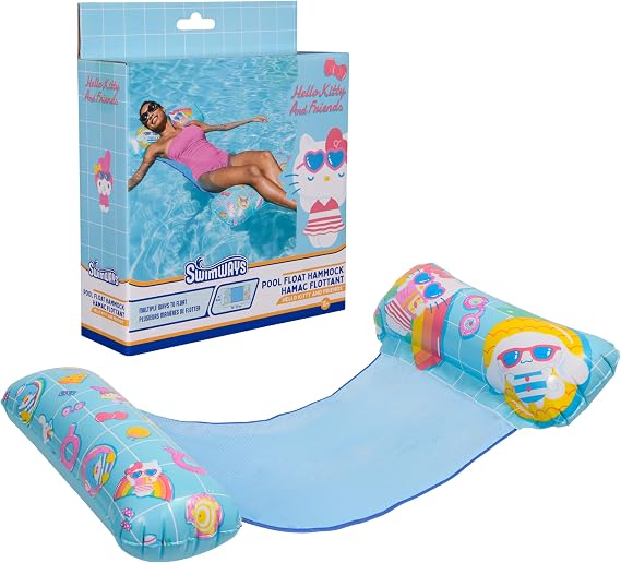 SwimWays Hello Kitty Swim Hammock Pool Float for Ages 15+