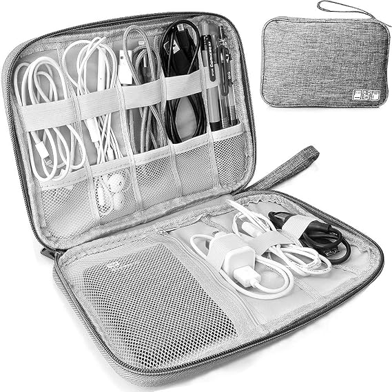 HCFGS Electronics Accessories Organizer Bag, Waterproof Cable Organiser Bag, Universal Carry Travel Gadget Bag, Holiday Essentials for Men Women