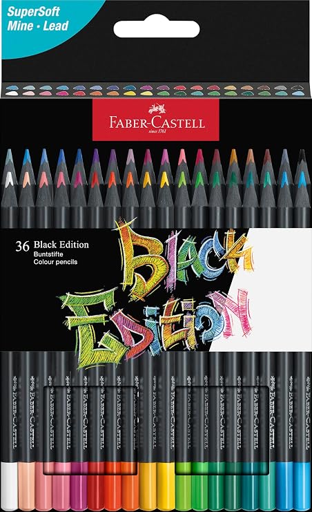 FABER-CASTELL - 36-Piece Black Edition Colored Pencils Set