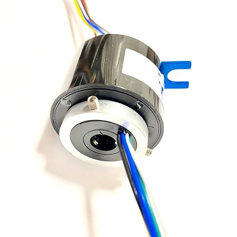 Taidacent スルーホール導電性ロータリースリップリング電気ブラシリング回転電気コネクタスリップリング内径8mm 6ワイヤ5A