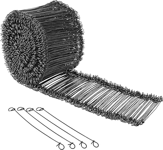 Rebar Reinforcing Mesh Loop Ties 1,000 6" | Heavy-Duty Metal Double Loop Rebar Ties for Concrete, Rust-Resistant Reinforcing Bar Ties, Twist Wire Ties for Potato Bags & Garden Fences