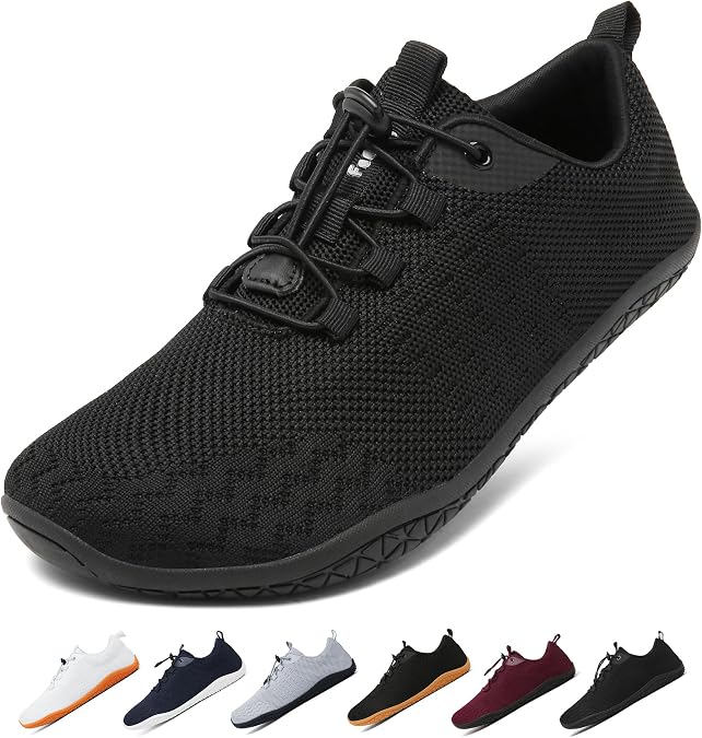 Geweo Unisex Barefoot Shoes for Women and Men Barefoot Trainers with Wide Toe Box Lightweight Trainers Comfortable Zero Drop Sole Running Shoes Fitness Toe Shoes 4-13 UK
