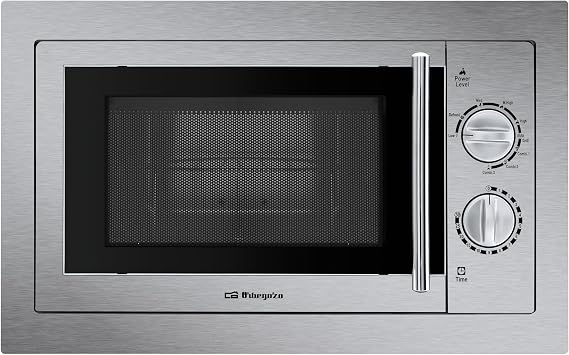 Orbegozo MIG 2033, Microwave, 800 W, Grill 1000 W, 9 Operating Levels, 20 Litres Capacity, Defrost Program, 30 Minutes Manual Timer, Built-in, Stainless Steel