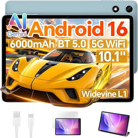 TECLAST P35 Tablet 10.1 Inch Android 16, 32GB+Support 2TB TF with Case