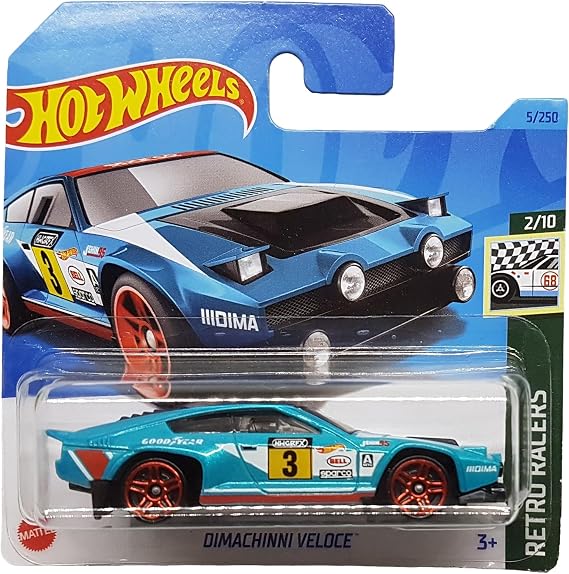 Hot Wheels - Dimachinni Veloce - Retro Racers 2/10 - HKJ78 - Short Card - Good Year - Bell - Sparco - Mattel 2023