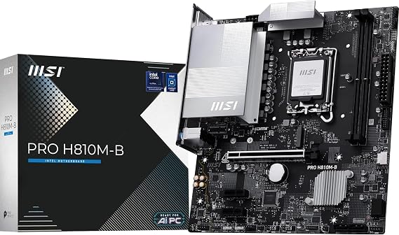 Msi Pro H810m-b Soket 1851 Ddr5 6500 Mhz(oc) 1xm.2 Usb 10gbps Hdmi Dp 2.5g Lan Matx