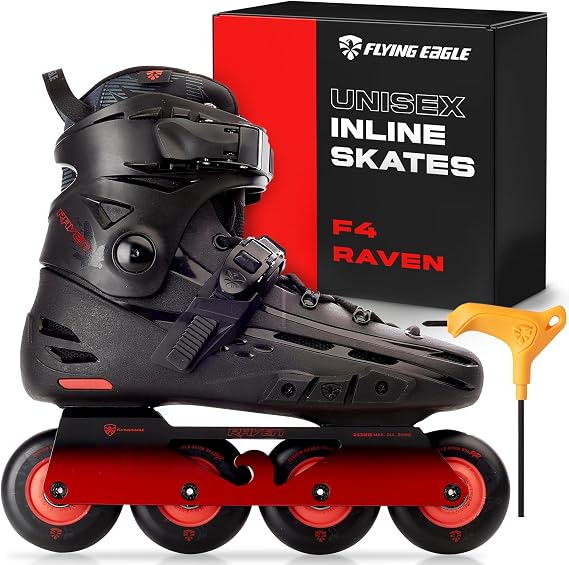 Flying Eagle F4 Raven Freeskate - 大人用インラインスケートメンズ、インラインスピードスケート、メンズインラインローラースケート、レディースインラインスケート、ストリートインラインスケートメンズ、大人用ローラーブレード。
