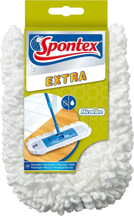 Spontex Extra Flat Mop Refill | Ultra Large & Soft Microfibre Mop Head for Wet & Dry | Cleans Laminate, Wood & Tile Flooring