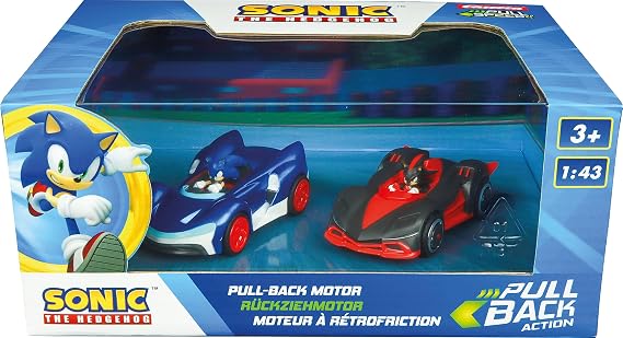 Pull & SPEED I Carrera | Sonic the Hedgehog I 2 vehicles with pull-back motor I authentic Sonic I characters I ideal as a gift or for your own collection I scale 1:43 I I from 3 years