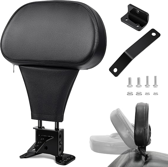 Benlari Rider Driver Backrest, Detachable Adjustable Plug-in Rider Backrast Fit for Harley Davidson Touring Road Glide Electra Glide Street Glide Road King CVO 1988-2024, Black