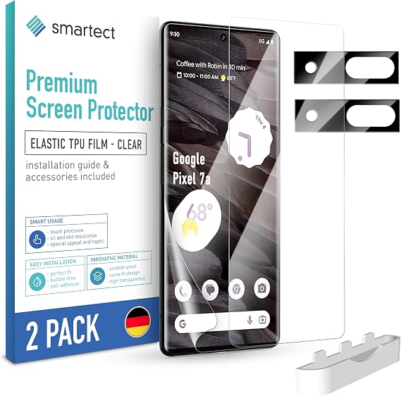 smartect TPU Protective Film 2 + 2 Pieces for Google Pixel 7a