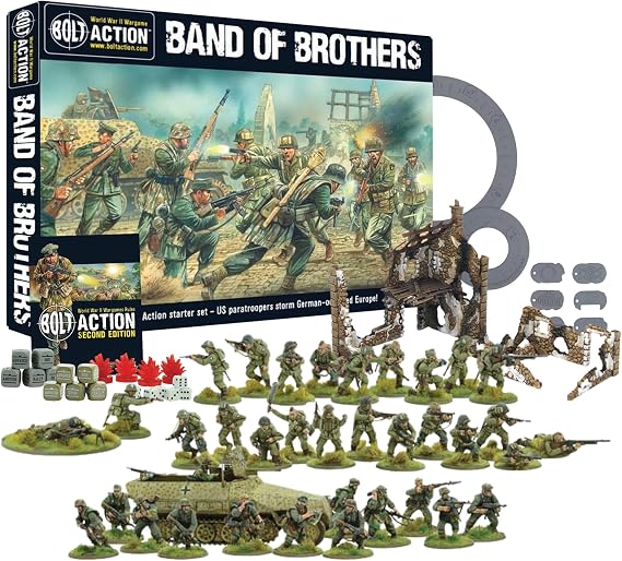 Warlord Games Wargames Delivered Bolt Action Miniatures - Band of Brothers Starter Set- English Language. Action Figures 28mm WWII Miniature Models and Tanks for Miniature Wargaming