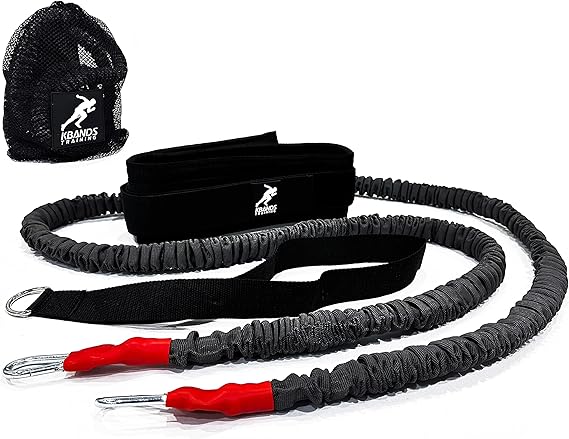 Kbands Training Speed Reactive Stretch Cord - Adjustable Belt, Anchor Strap, Dual Resistance Cord, Overspeed Accelerator, Vertical FX