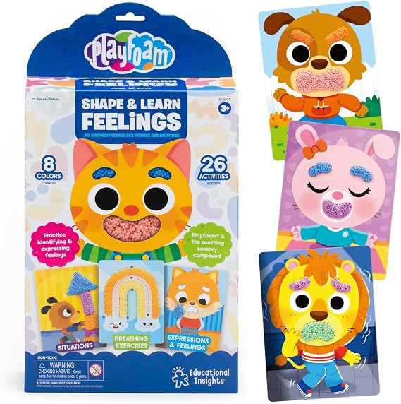 Learning Resources Playfoam Shape & Learn Feelings, Ages 3+, 26 Activities, Emotion Toy for Kids, Sensory Play, Social and Emotional Learning Toy