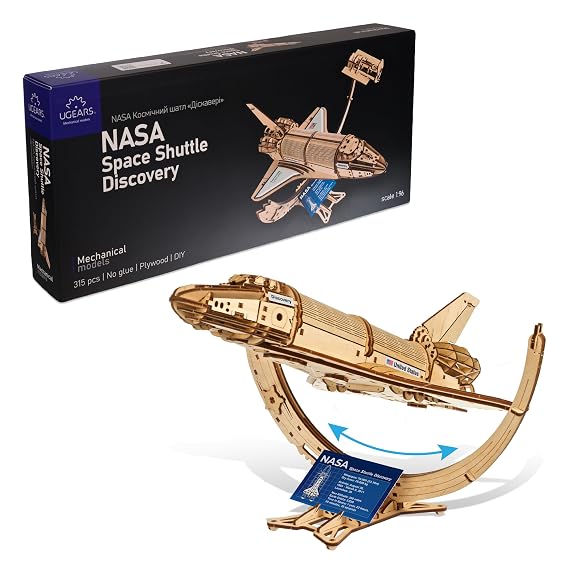 UGEARS NASA Space Shuttle 3D Puzzle – Wooden 3D Puzzles for Adults