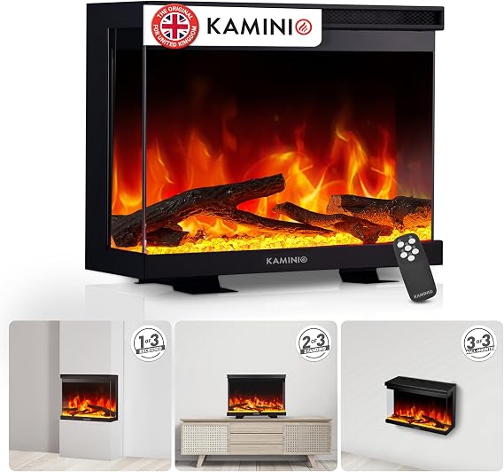 KAMINIO® Lea PRO 30 Electric fire with heater and flame effect