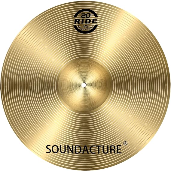 20" Ride Cymbal for Drum Set – Traditional Ride Cymbals with Clear Bell and Ping. Durable Drum Kit Cymbals for Beginners and Practice