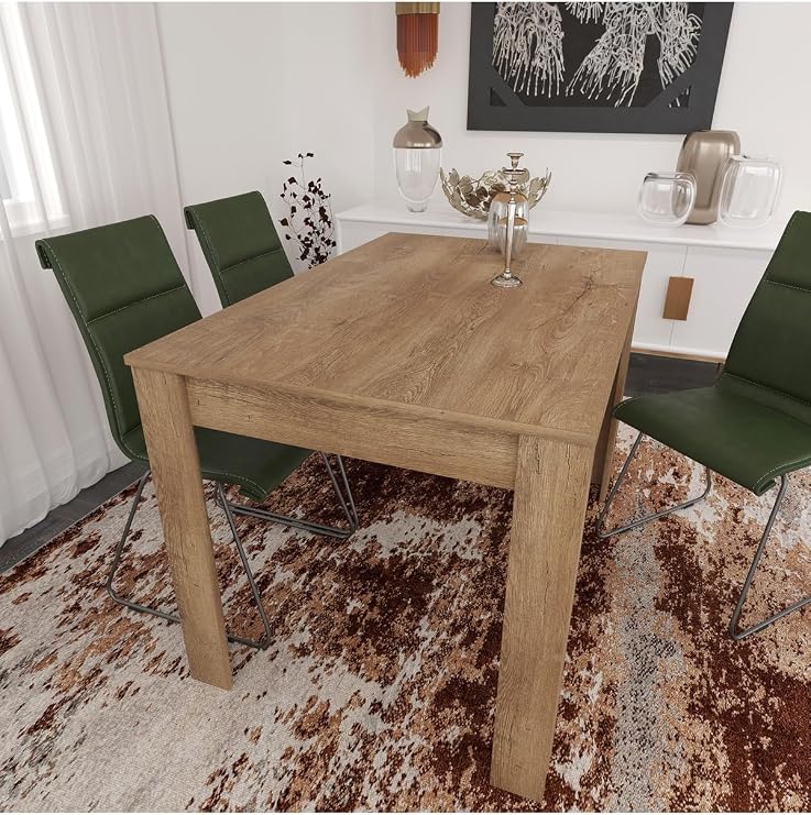 Single Mutfak Yemek Masası, 120X80 Cm, Dikdörtgen, Koyu Meşe
