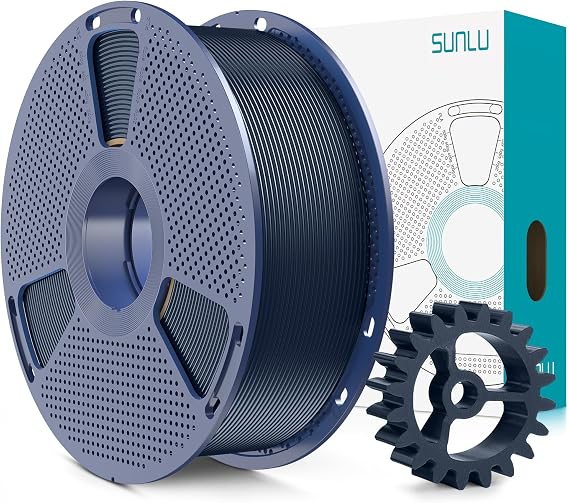 SUNLU PLA+2.0 Filament, Daha Sert ve Daha Güçlü, Hızlı Baskı, Yükseltme PLA+ 3D Yazıcı Filamenti 1,75 mm+/-0,02 mm, Yeniden Kullanılabilir Materspool, 1 KG Makara (1 kg), (Gece Yarısı)