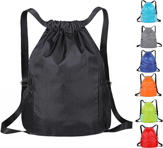 Drawstring Bags, Unisex Gym Sack, Swim PE Bags Drawstring Gym Bag for Kids Adults String Swimming Sports Bag for School Sports Swimming Gym Travel
