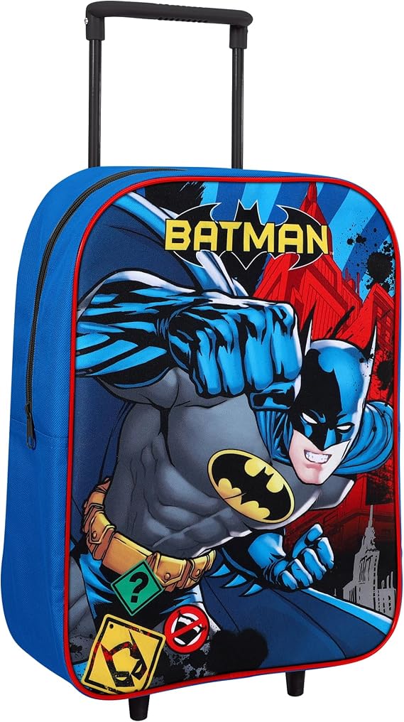 TDL Batman Children's Trolley: Black, Hard Shell, Easy-Glide Wheels & Adjustable Handle, Officially Licensed