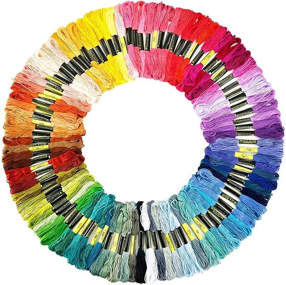 100 Colours Embroidery Threads 5m(6 Strand), Cross Stitch Thread